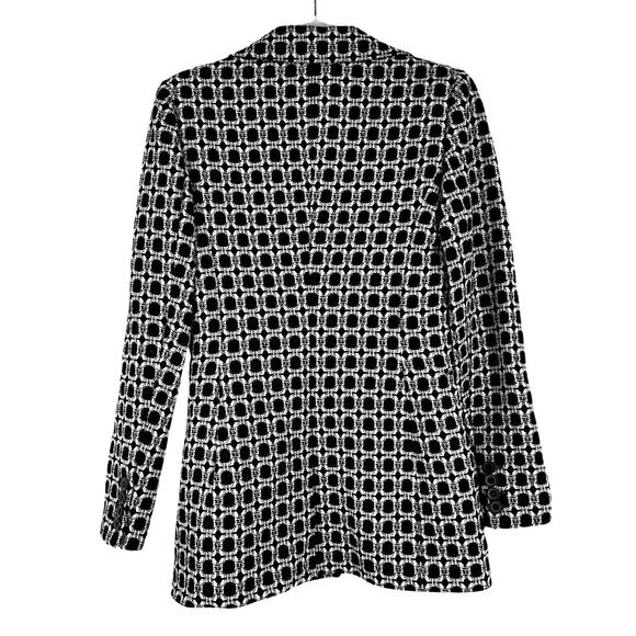 Reiss NWOT Bianca Single Breasted Jacquard Pattern Blazer Black & White Size 4 - Picture 4 of 10